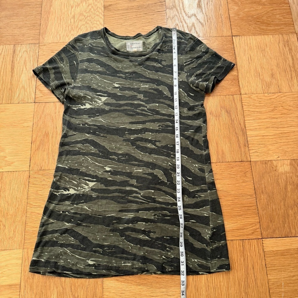 Current/Elliot 3 Tiger Camo Camouflage Long Shirt Crew Neck Long Green - Picture 6 of 6